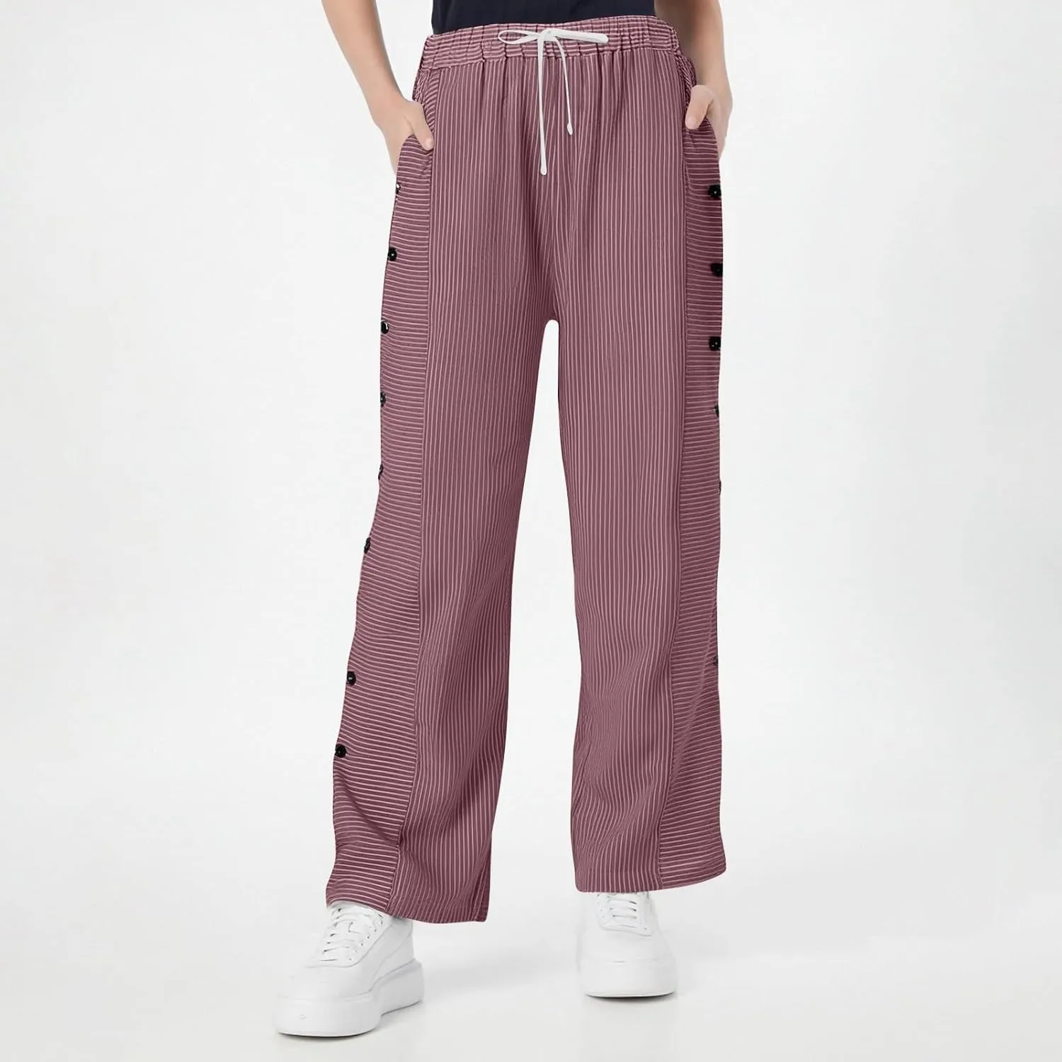 ADHOWBEW Linen Pants Women Plus Size Lounge Casual Dressy Plus Size Flowy Stretch High Waisted Petite Cotton Pants