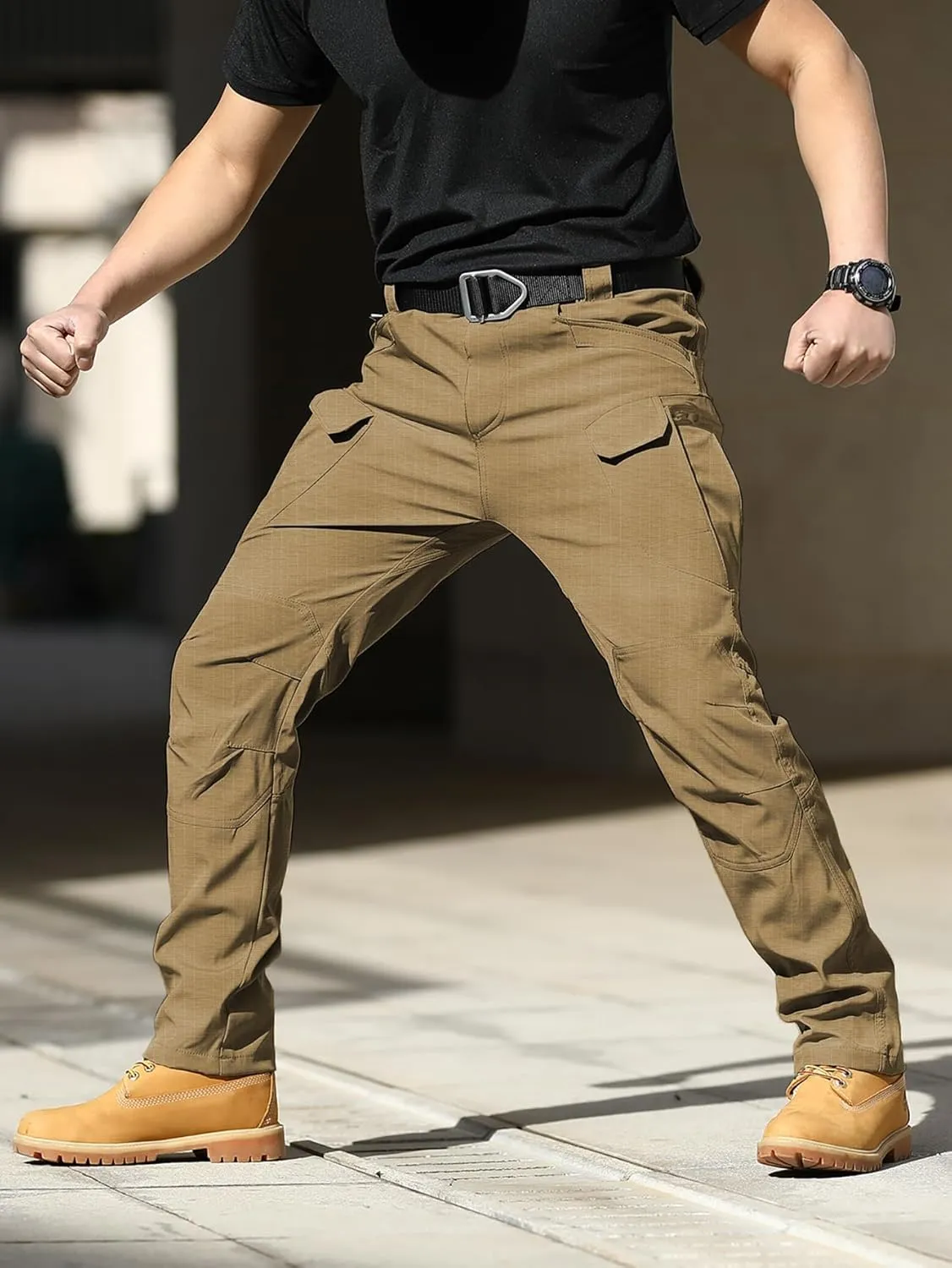 AUTIWITUA Men's Tactical Pants Water Resistant Cargo Pants Lightweight Outdoor Hiking Work Pants(No Belt)