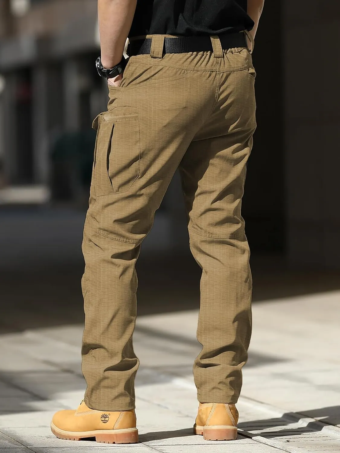 AUTIWITUA Men's Tactical Pants Water Resistant Cargo Pants Lightweight Outdoor Hiking Work Pants(No Belt)