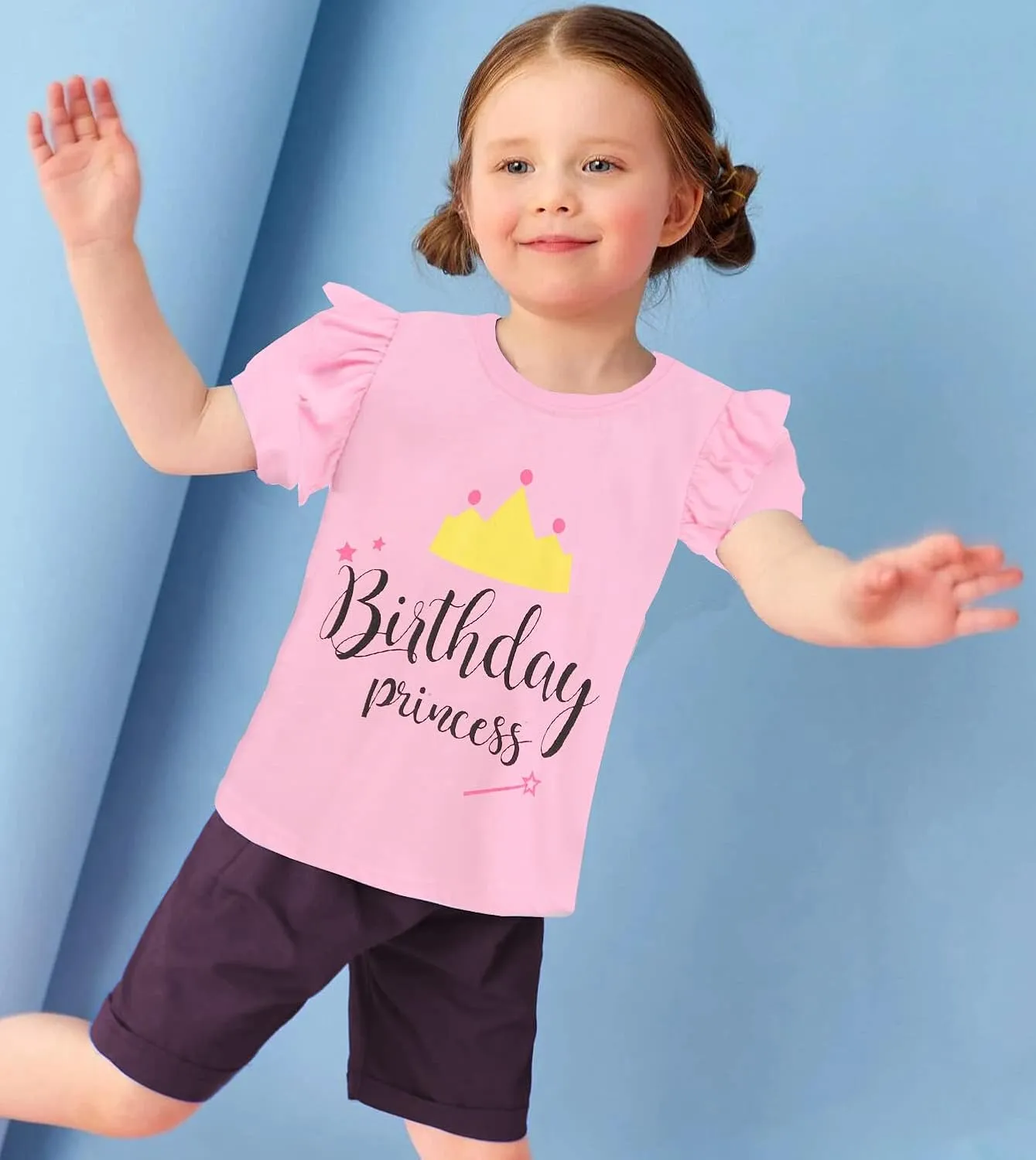 Birthday Girl Shirt Toddler Baby Girls T-Shirt 2nd 3rd 4th 5th 6th 7th Birthday Tee Summer Outfit