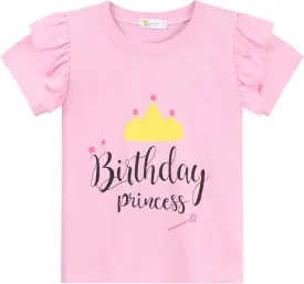 Birthday Girl Shirt Toddler Baby Girls T-Shirt 2nd 3rd 4th 5th 6th 7th Birthday Tee Summer Outfit