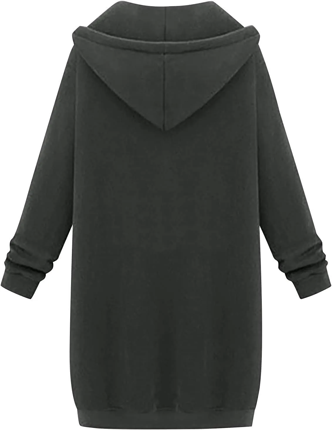 Cdiecer Women Hoodies Zip Up Long Hooded Sweatshirt Jacket Casual Front Cardigan Plus Size Fall Winter Coat with Pockets
