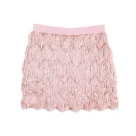 D165 Women multi layers fringes mini party skirt