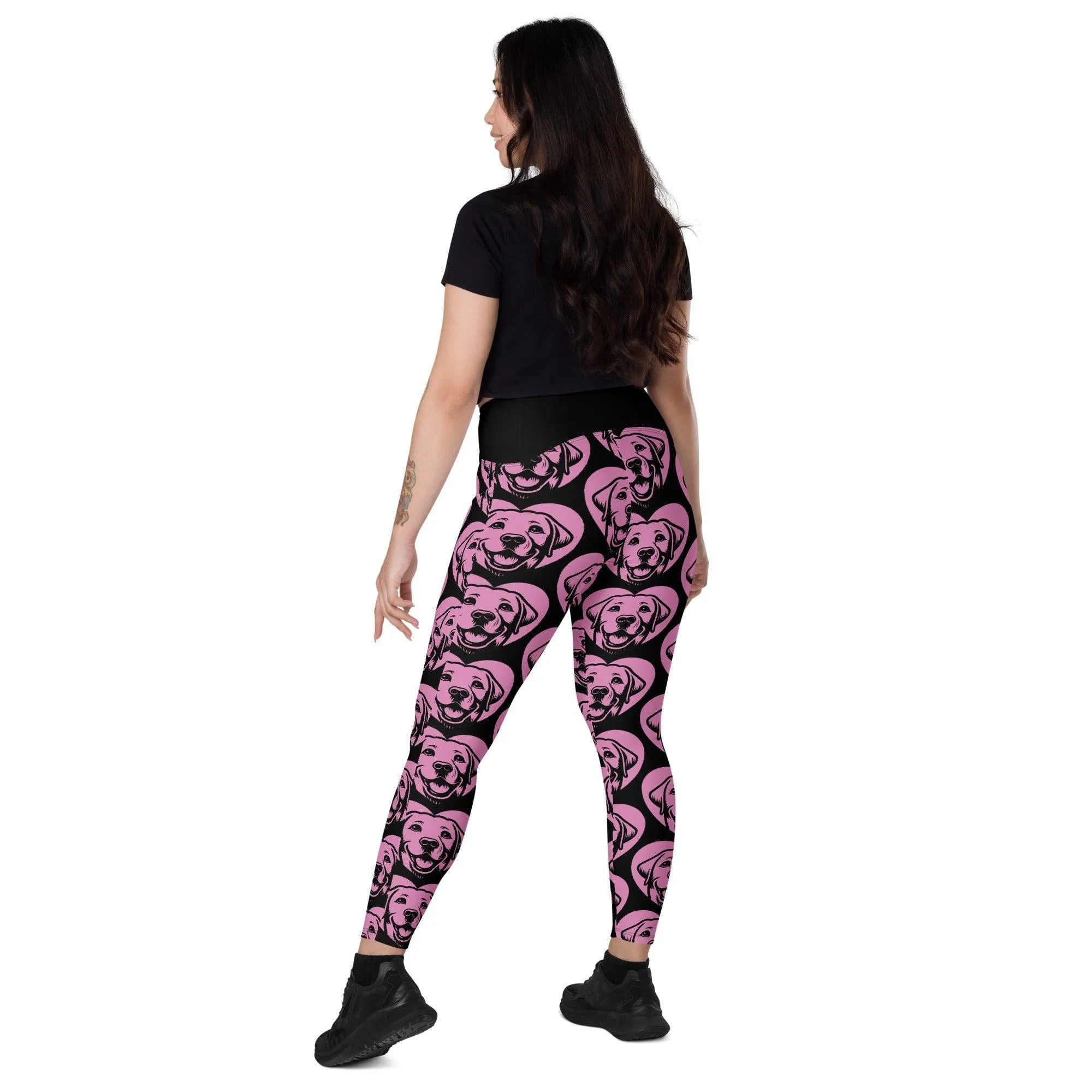 DOG BREED LEGGINGS with pockets - LABRADOR RETRIEVER - HERTTAHOUND - pink