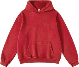 FAIABLE Womens Oversized Vintage Acid Wash Cotton Fleece Hoodie for Women