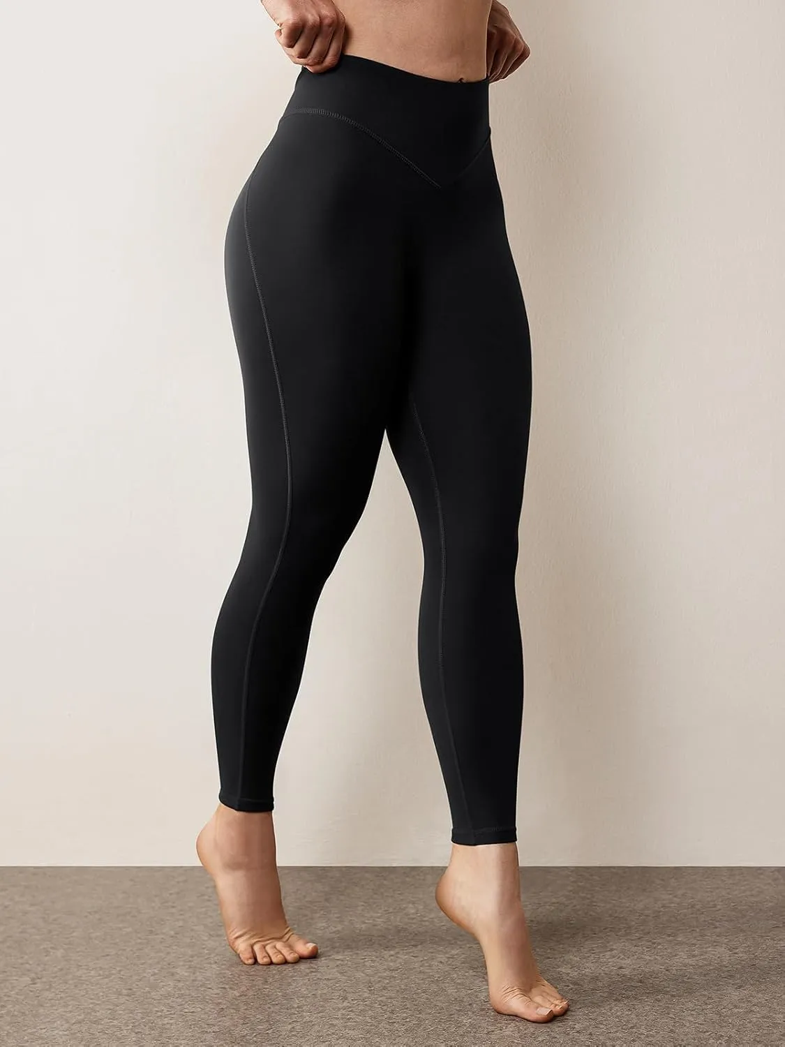 GYM RAINBOW Womens V-Shaped Workout Leggings No Front Seam Butt Lifting Gym Leggings High Waisted Yoga Pants Tummy Control