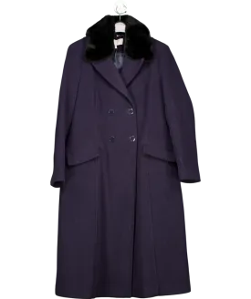 Hobbs Navy Blue Marlene Wool Blend Coat UK 16