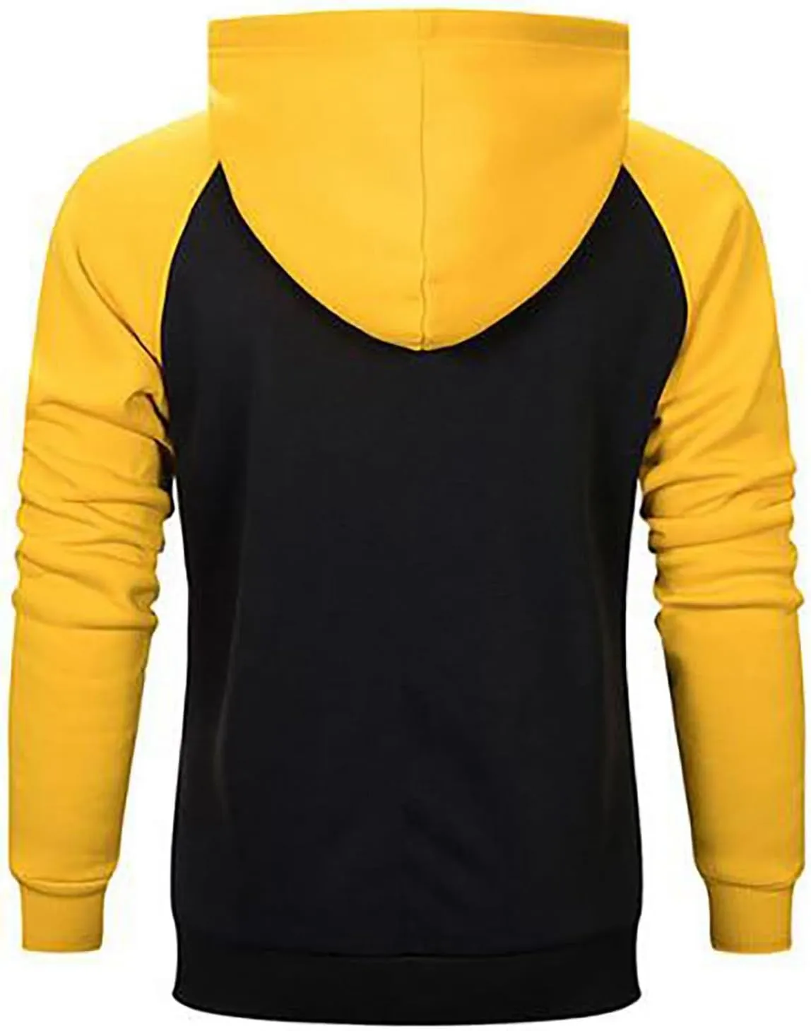 Mens Zipper Hoodies Casual Long Sleeve Sweatshirts Color Block Drawstring Fashion Oversized Cardigan with Pockets