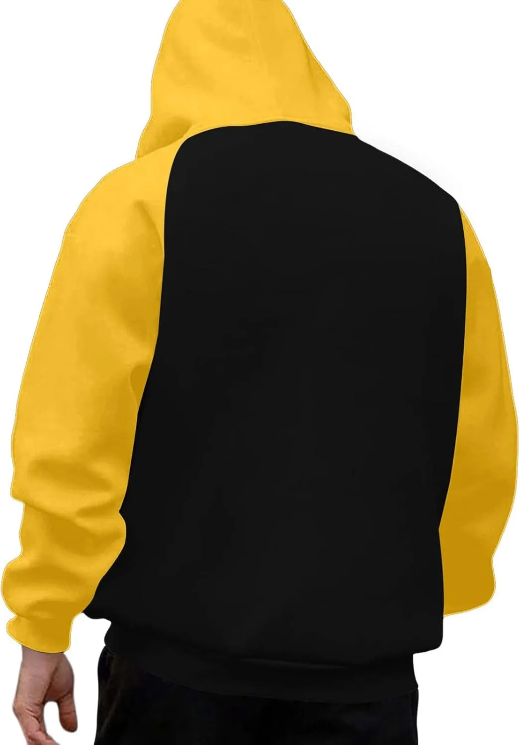 Mens Zipper Hoodies Casual Long Sleeve Sweatshirts Color Block Drawstring Fashion Oversized Cardigan with Pockets