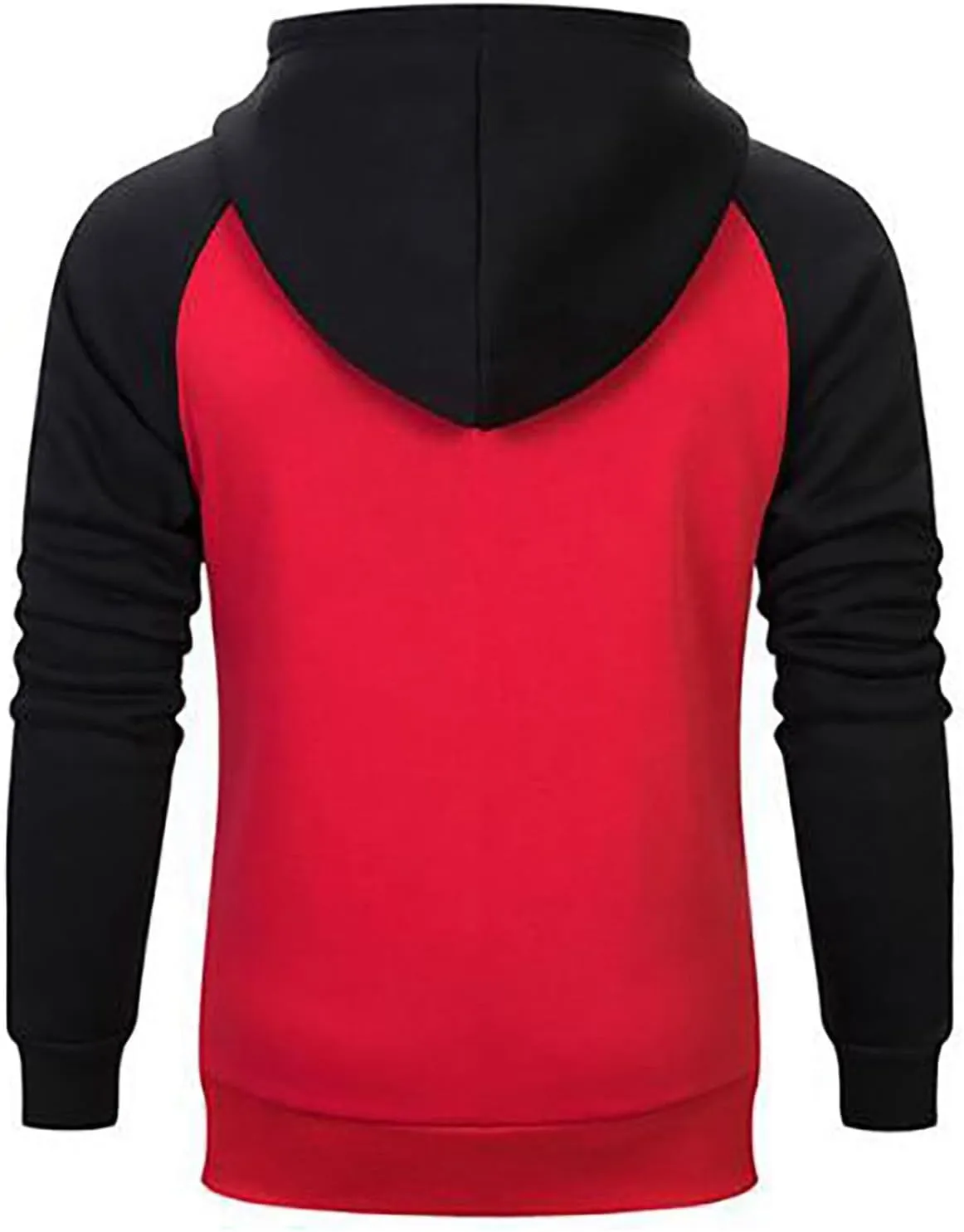 Mens Zipper Hoodies Casual Long Sleeve Sweatshirts Color Block Drawstring Fashion Oversized Cardigan with Pockets