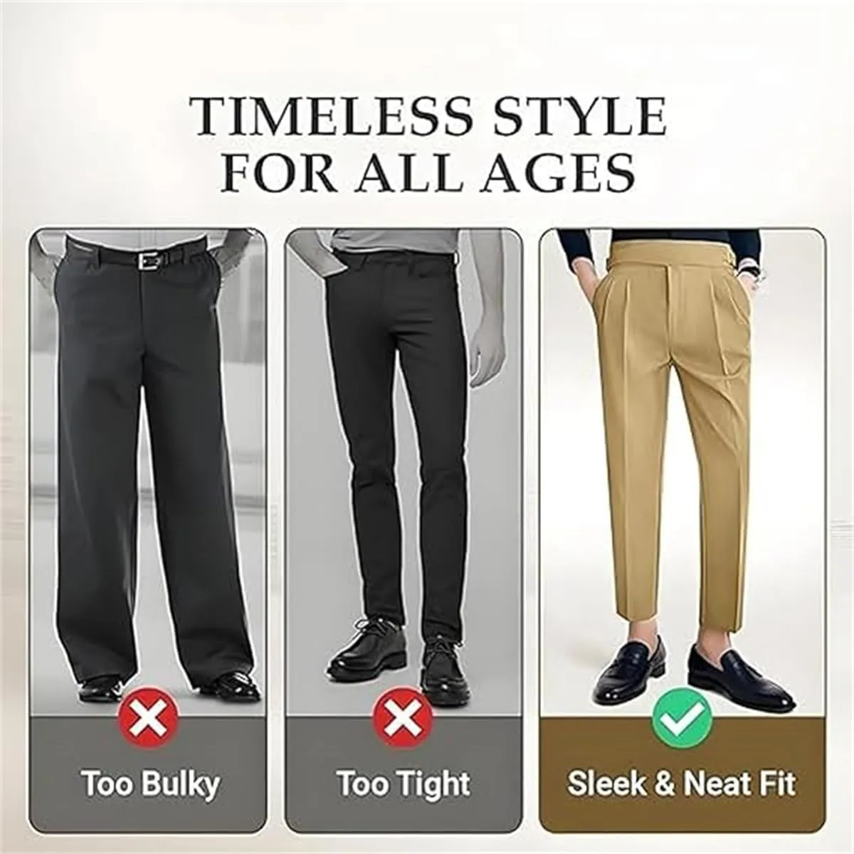 Mixgent Pants for Men, TimelessForm - Men's High Waisted Pleated Pants, Quick Dry Dress Pants Classic Fit