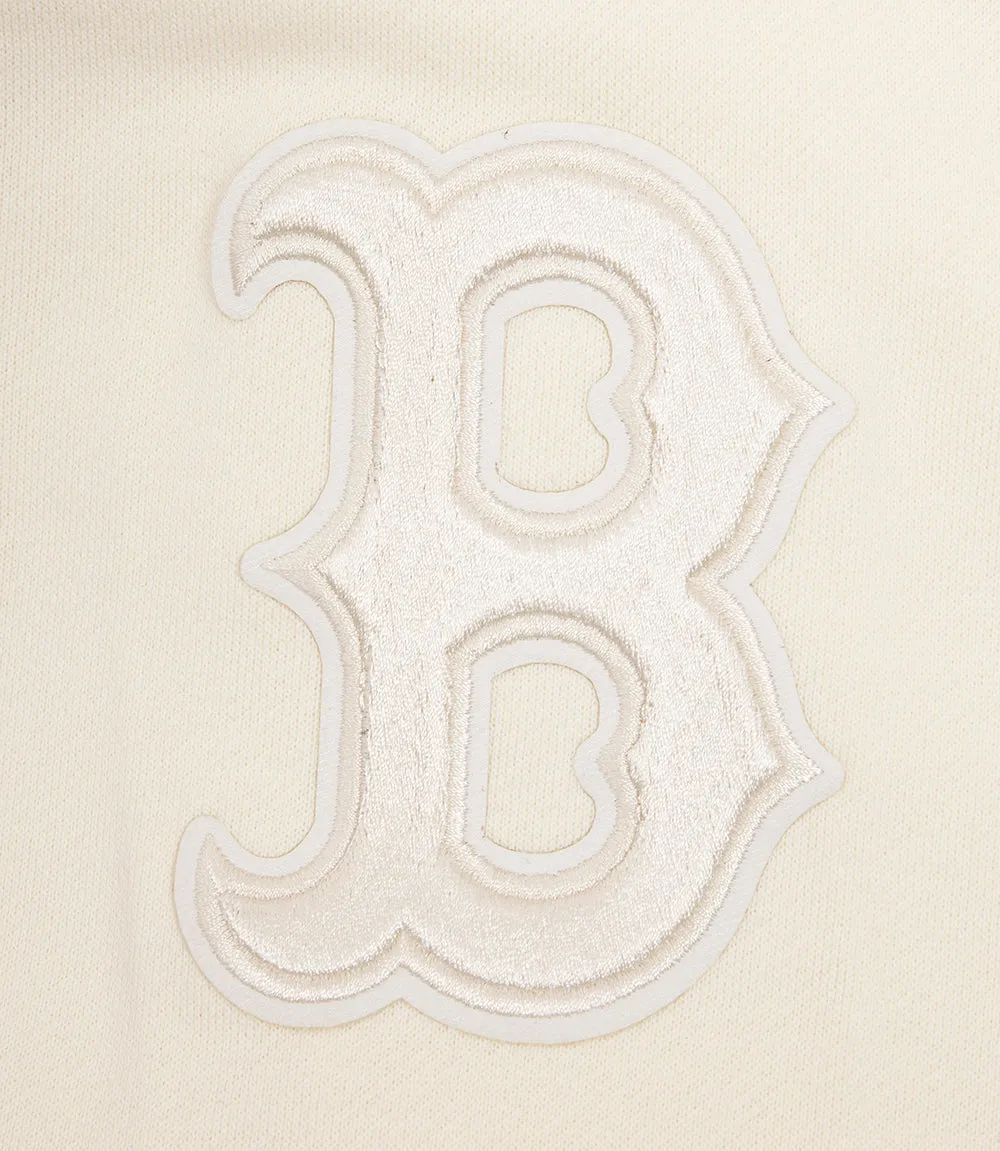 MLB BOSTON RED SOX NEUTRAL MEN'S DROP SHOULDER PO HOODIE (EGGSHELL)
