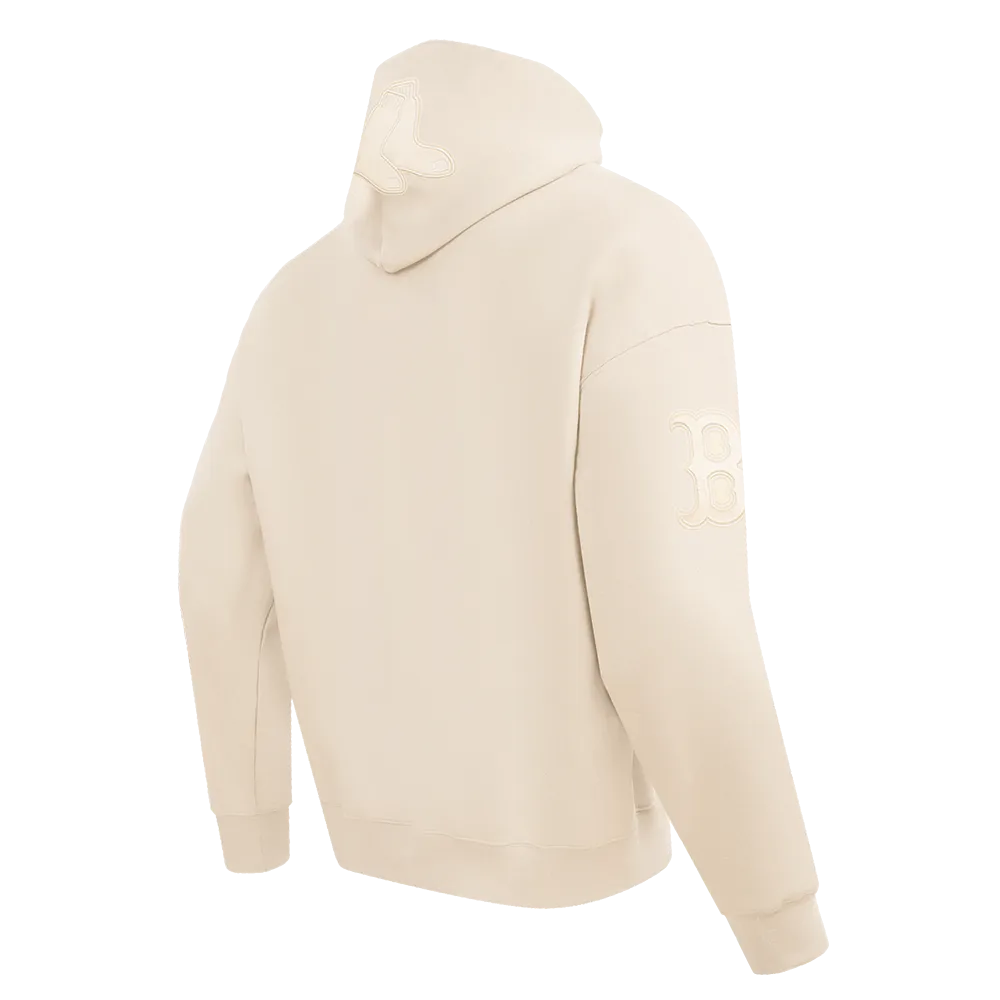MLB BOSTON RED SOX NEUTRAL MEN'S DROP SHOULDER PO HOODIE (EGGSHELL)