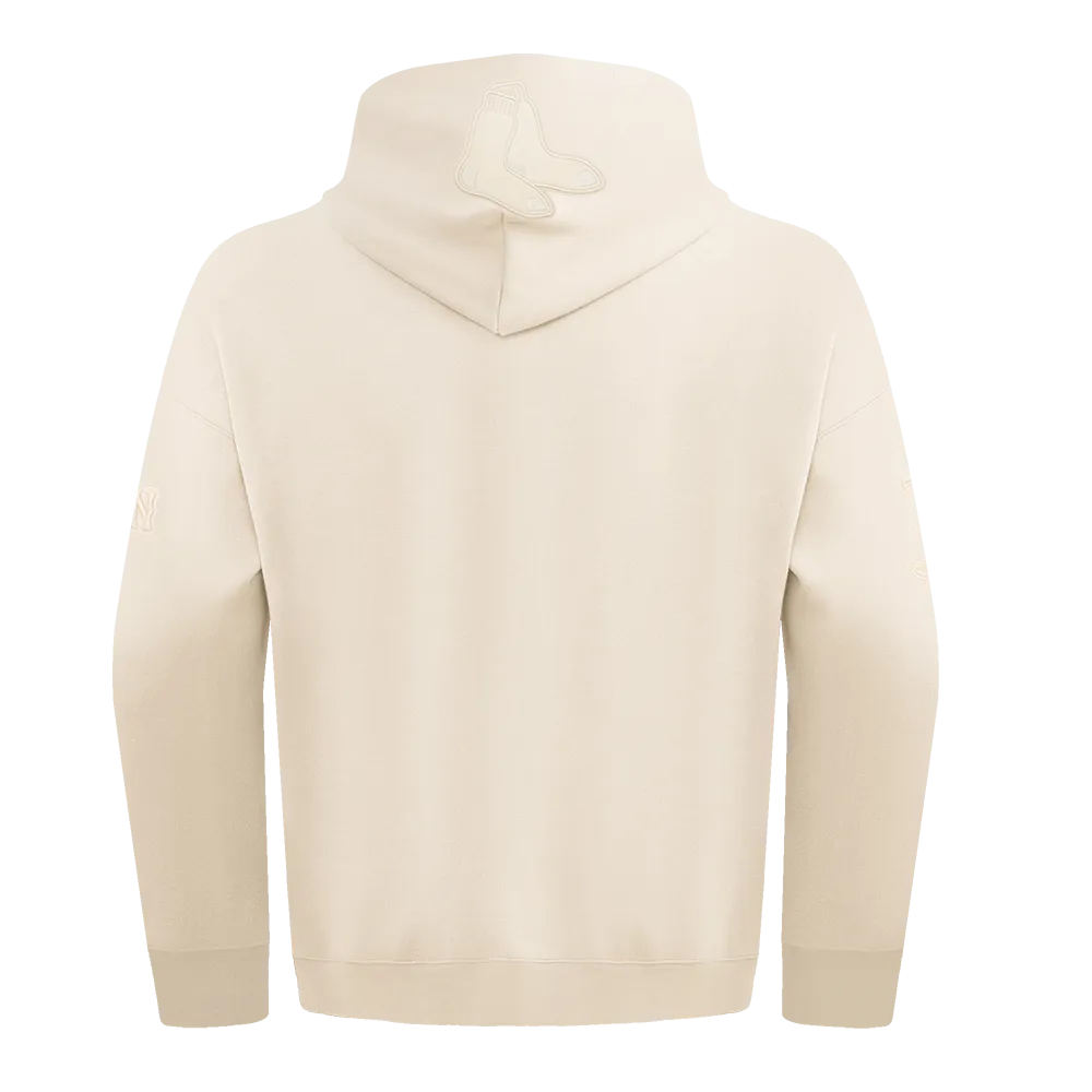MLB BOSTON RED SOX NEUTRAL MEN'S DROP SHOULDER PO HOODIE (EGGSHELL)