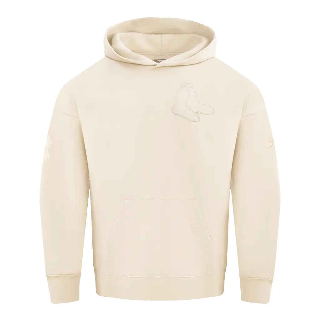 MLB BOSTON RED SOX NEUTRAL MEN'S DROP SHOULDER PO HOODIE (EGGSHELL)