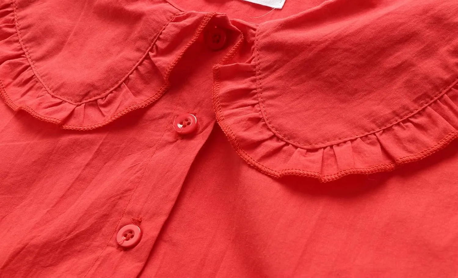Mud Kingdom Girls Blouse Shirts Spring Fall Long Sleeve Button-Down Top Ruffle Collar
