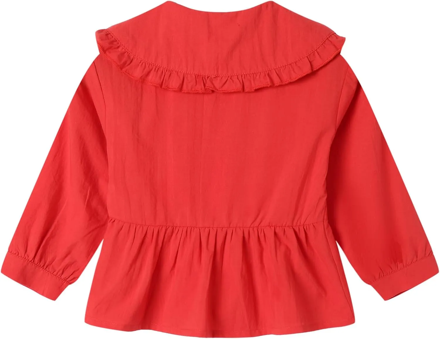 Mud Kingdom Girls Blouse Shirts Spring Fall Long Sleeve Button-Down Top Ruffle Collar