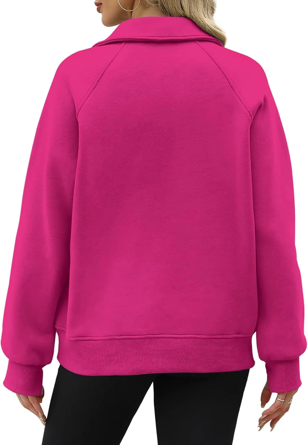 OFEEFAN Quarter Zip Sweatshirts For Women Pullover Oversized Hoodies Sweaters Fall Outfits Winter Clothes Thumb Hole 2024