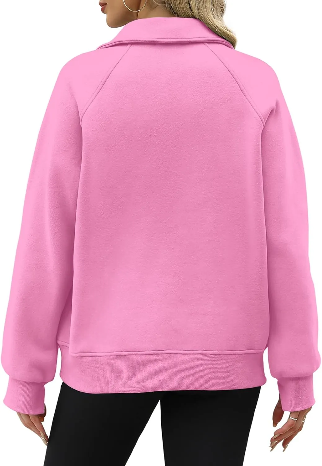 OFEEFAN Quarter Zip Sweatshirts For Women Pullover Oversized Hoodies Sweaters Fall Outfits Winter Clothes Thumb Hole 2024