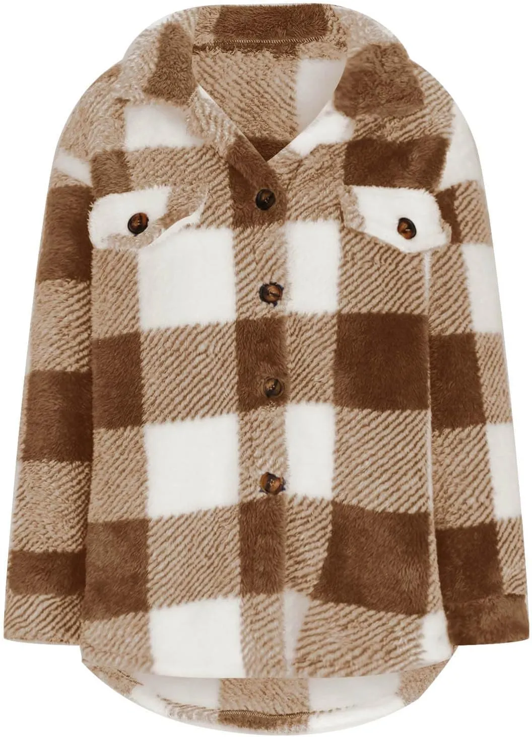 Shackets for Women 2024 Plus Size Fleece Lined Flannel Jacket,Plaid Button Down Shirt Fashion Fall Winter Outfits