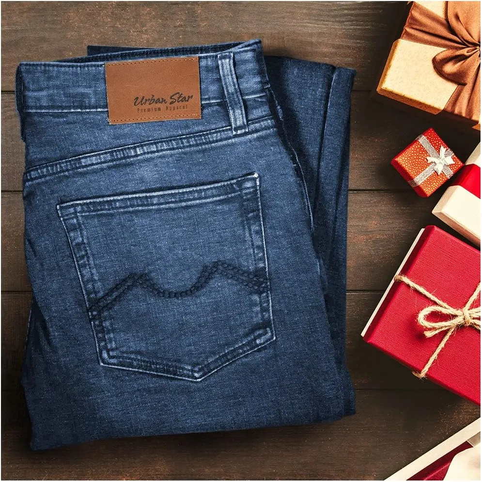 Slim Fit Mens Jeans  Stretch Fabric Tapered Pants for Men  Premium Comfort Casual Wear and Work Attire
