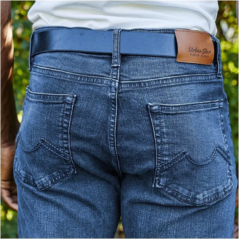 Slim Fit Mens Jeans  Stretch Fabric Tapered Pants for Men  Premium Comfort Casual Wear and Work Attire