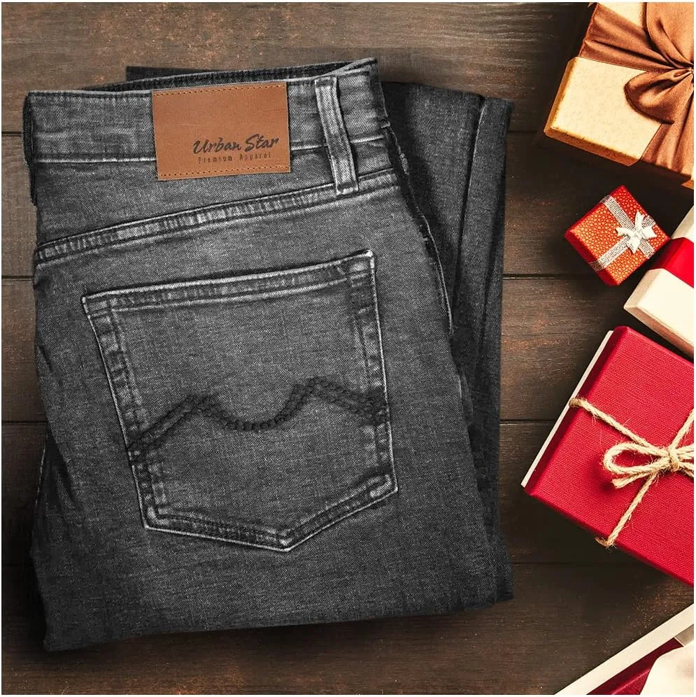Slim Fit Mens Jeans  Stretch Fabric Tapered Pants for Men  Premium Comfort Casual Wear and Work Attire