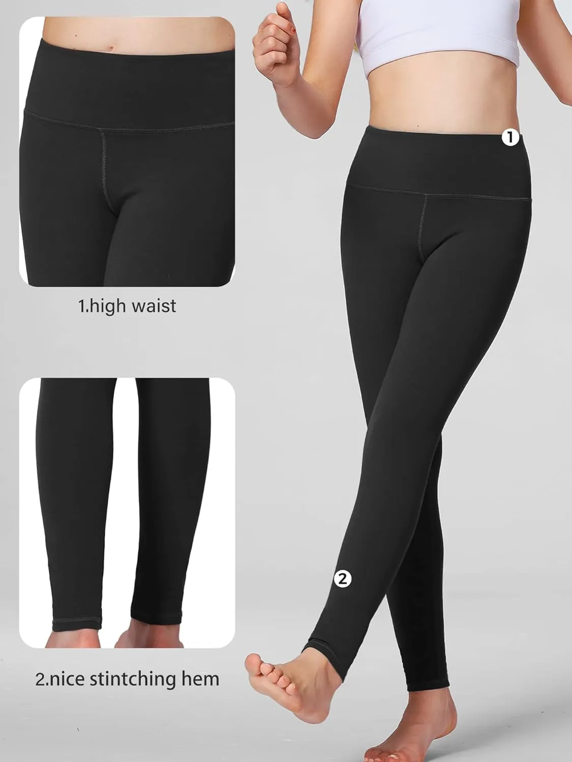 Stelle Girls Athletic Leggings Kids Dance Workout Running Yoga Pants with Hidden Pocket