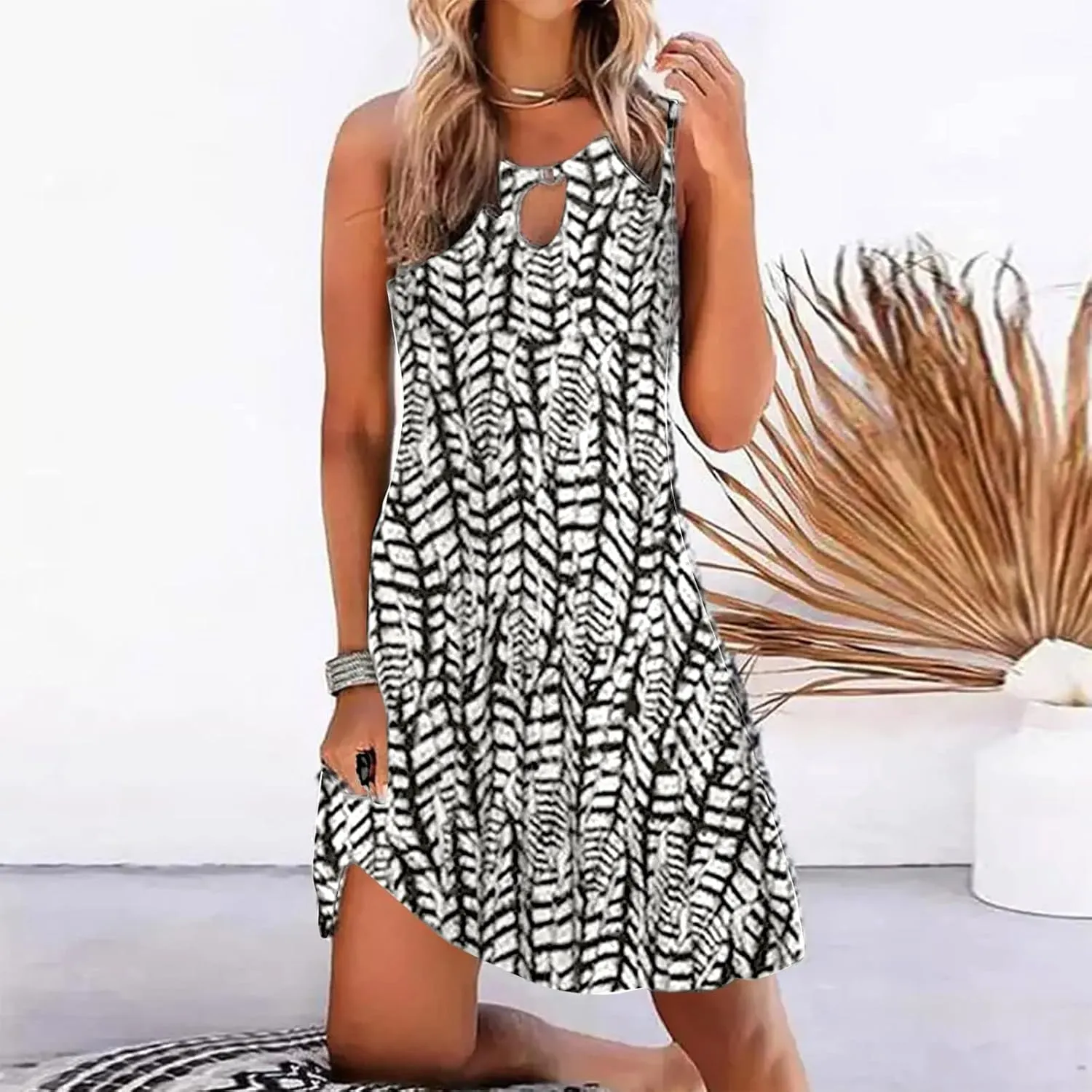 Summer Beach Dresses for Women 2025 Vacation Casual Cotton Sundress, Boho Sundress, Cruise Wear, Hawaiian Dresses
