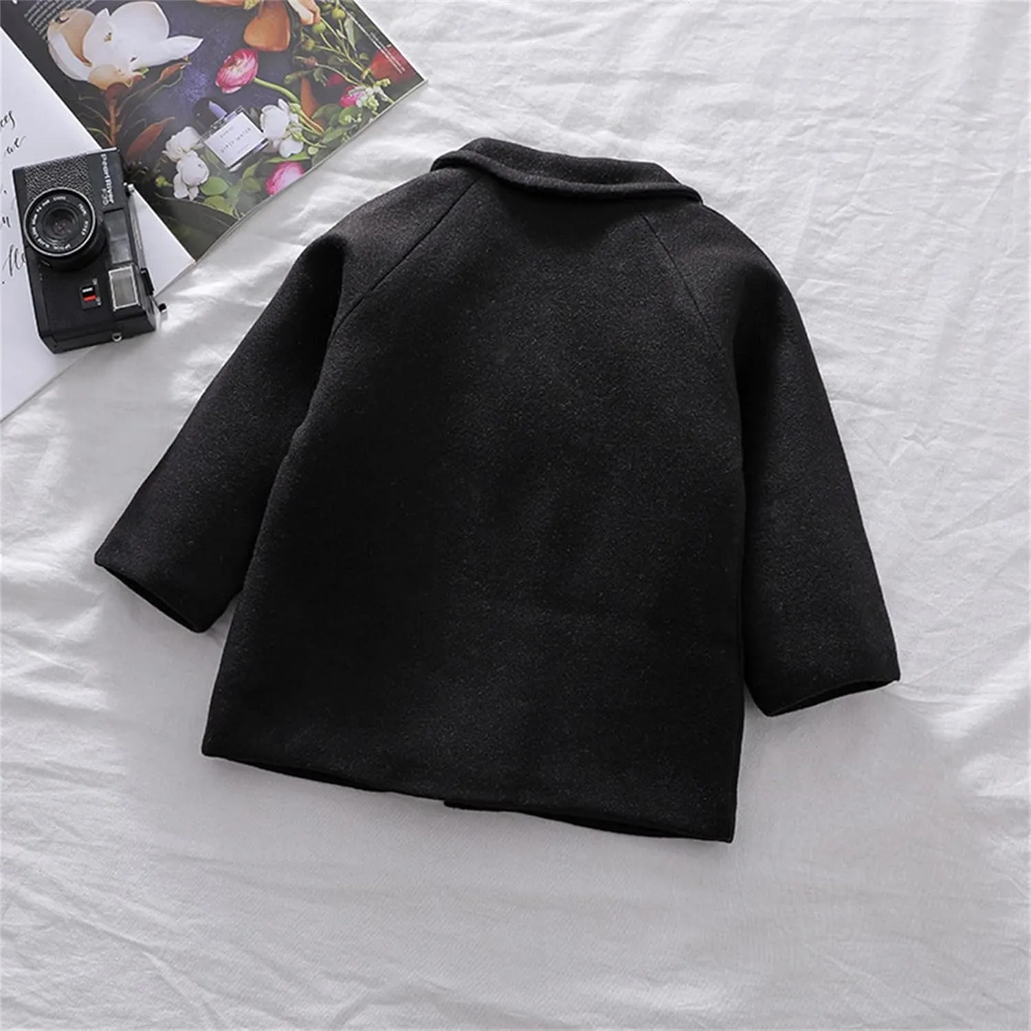 Toddler Kids Coat Elegant Double Breasted Wool Blend Over Coat Baby Boys Girls Trench Coat Jacket Christmas Outfit