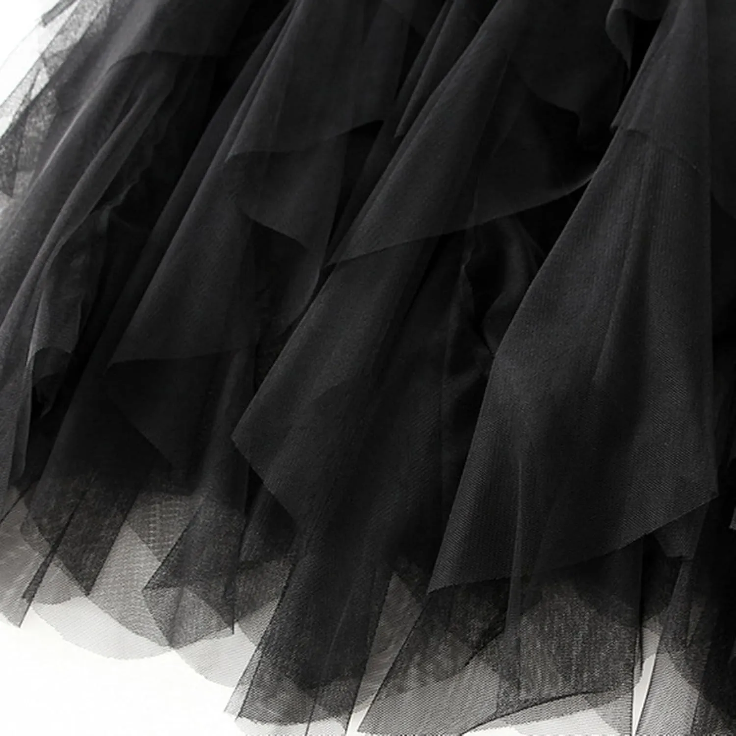 Tulle Tutu Skirts for Women Summer Fashion Elastic High Waist Tiered Ruffle Hem Midi Skirt Elegant Puffy Fairy Skirt