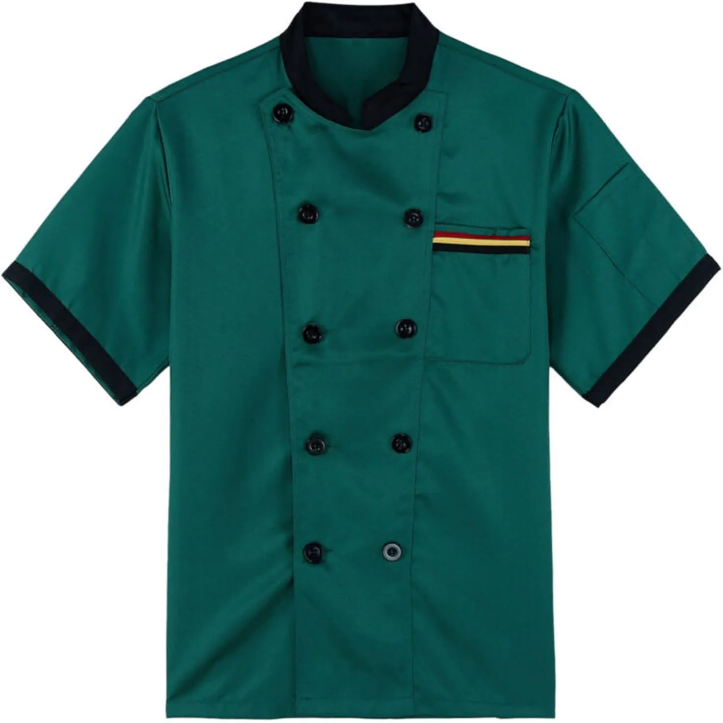 Unisex Chef Coat - Breathable, Comfortable - Short Sleeves, Button Closure - Cooking, Sushi Professional Uniform