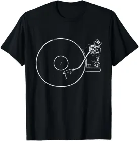 Vinyl Record Player Sketch Drawing T-Shirt
