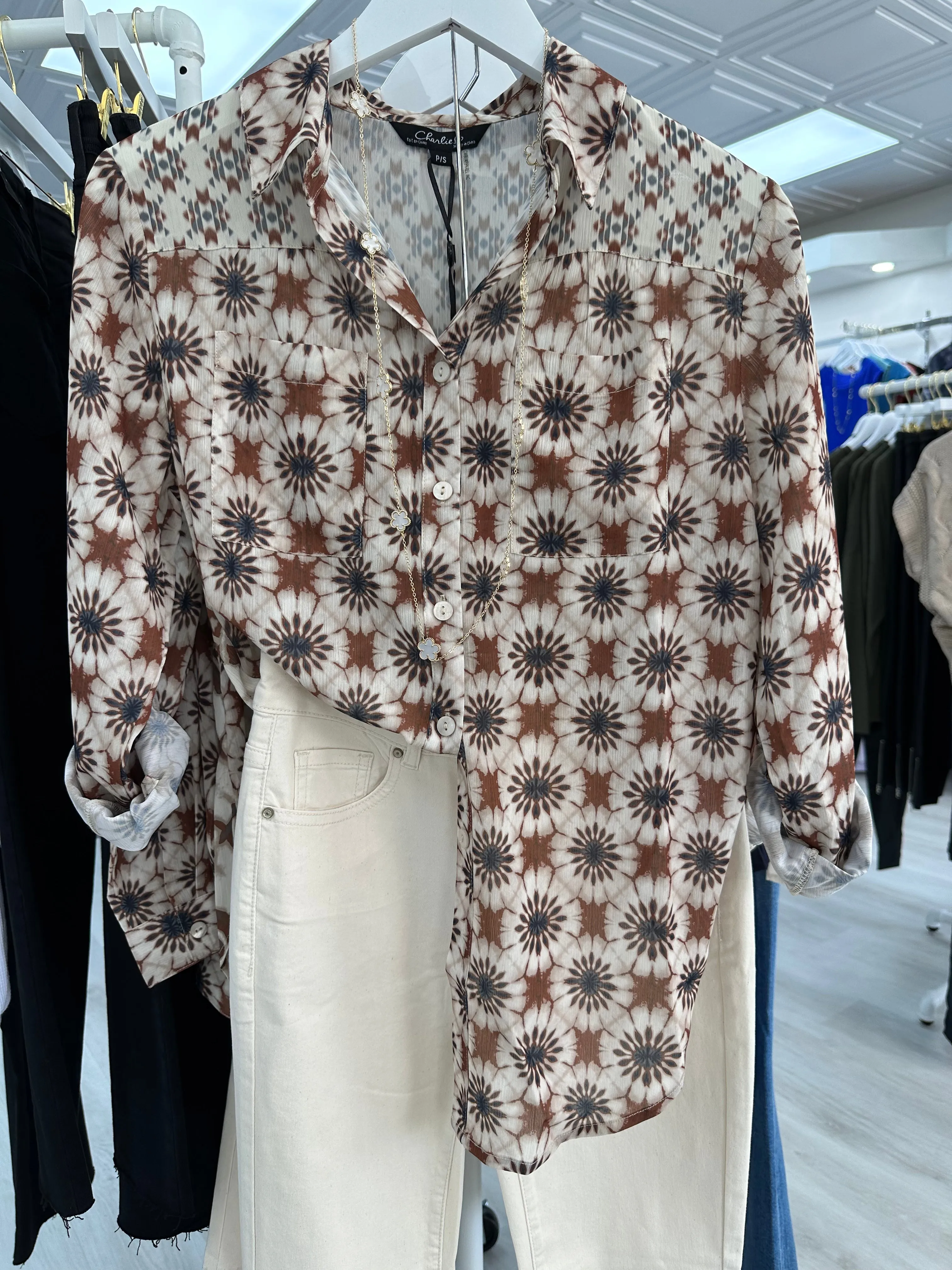 Wear 2 Ways Printed Blouse