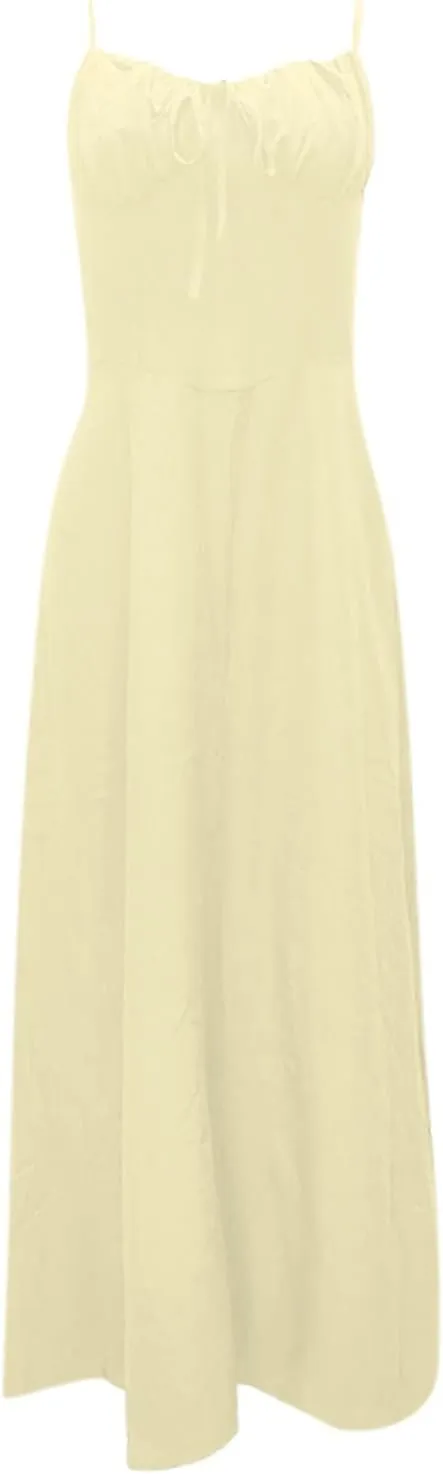 Women Y2k Bodycon Long Dress Spaghetti Strap Low Cut Dresses Casual Backless Trendy Flowy Maxi Dress Sexy Clubwear
