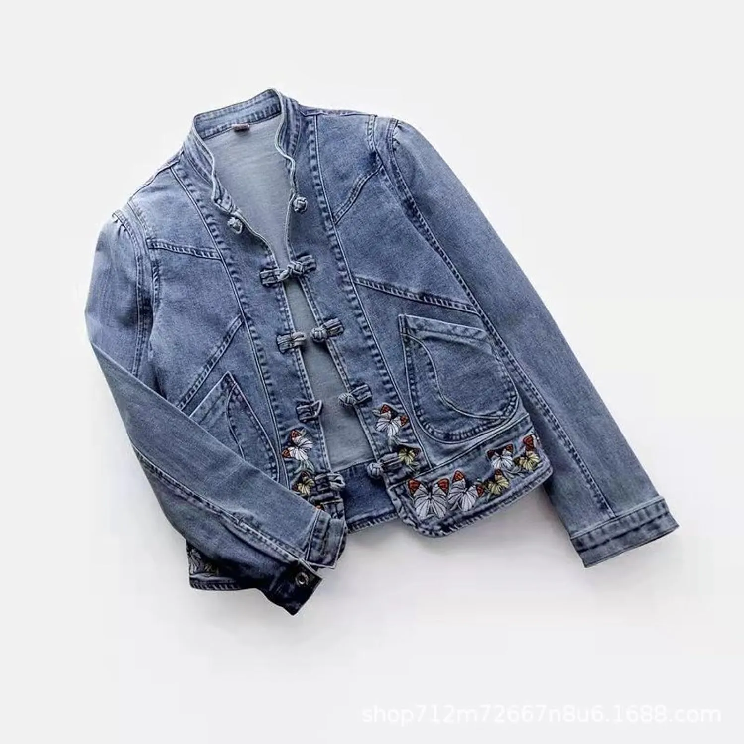 Womens Fashion Women Jeans Jacket Spring Autumn Embroidered Short Denim Jackets Basic Coat Ladies Jackets