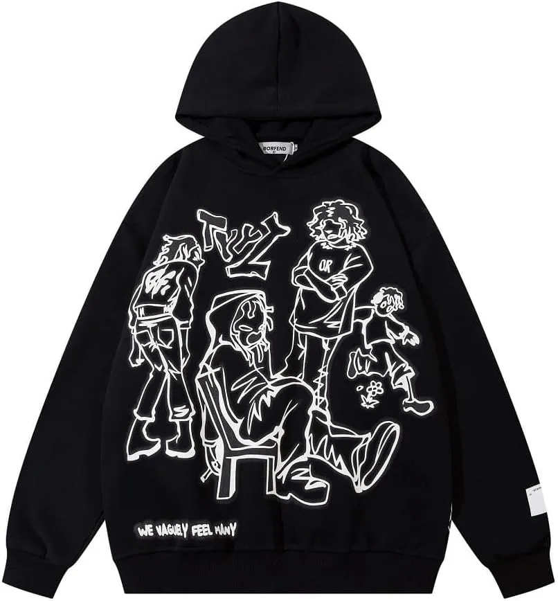 Y2k Hoodie for Women Men Fashion Carton Hoodie Retro Vintage Casual Hip Hop Long Sleeve Halajuku Sweatshirt